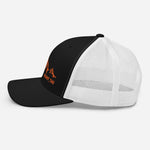 60% cotton, 40% polyester black and white cap