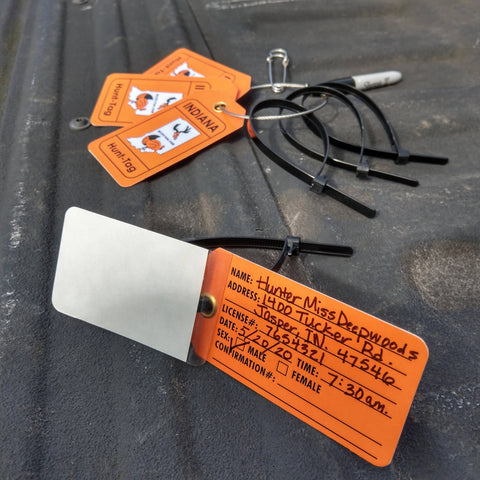 Indiana field tag for tagging deer and turkey while hunting in Indiana
