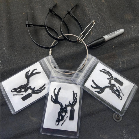 Protect hunting tags with hunt-tag paper tag kit for deer hunting, elk hunting, turkey hunting, big game hunting. Montana hunting tag, Idaho hunting tags, Washington hunt tag, utah hunt tag, nevada hunt tag, Colorado hunt tag, California hunt tag