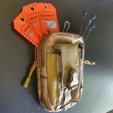 Camouflage Tech Pouch and Oklahoma hunting tags for e-tagging with the electronic hunting license system