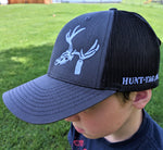 hunting hat, show support for small business that sells hunting tag kits for tagging big game with electronic tagging